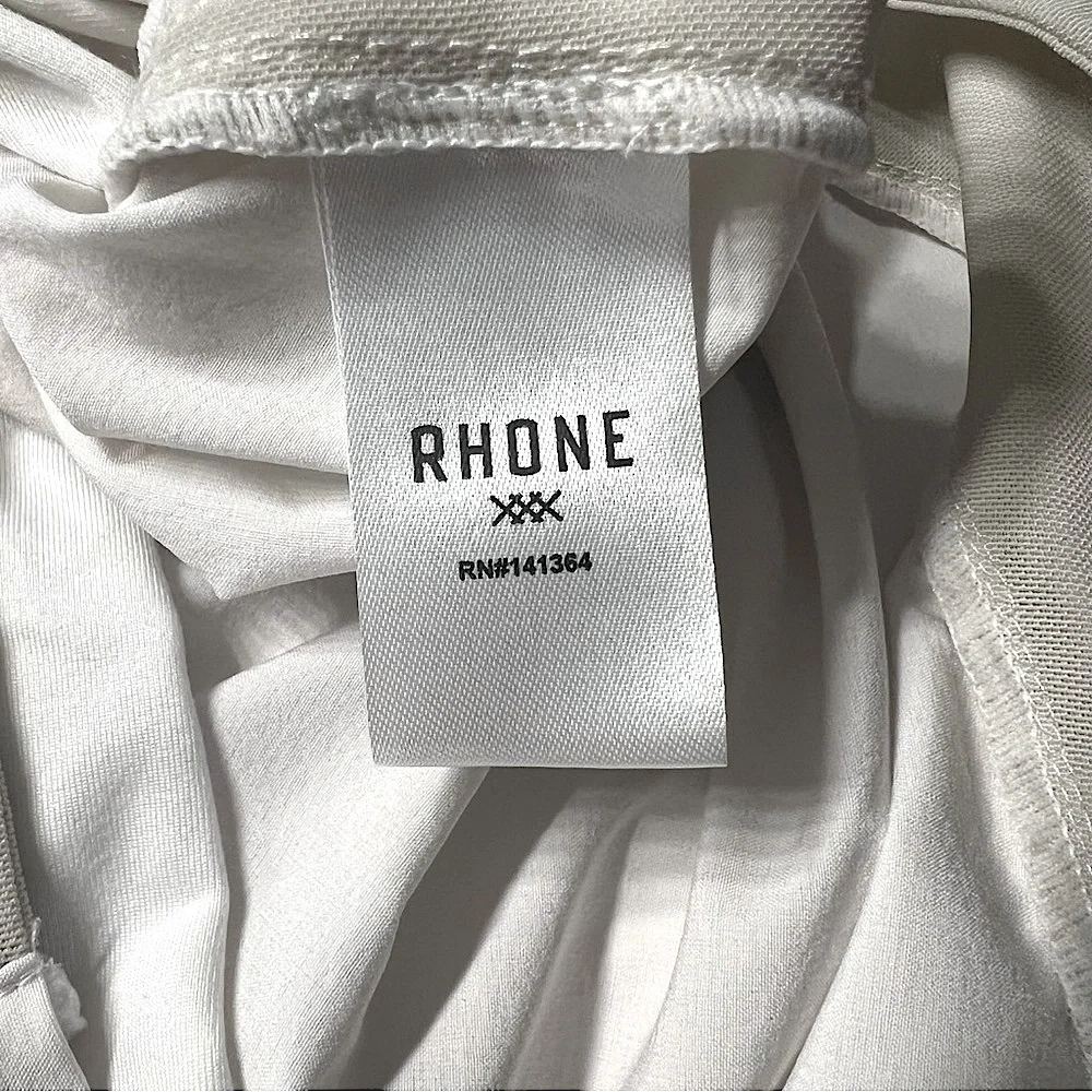 RHONE MENS TWO TONE OFF WHITE ATHLETIC PERFORMANCE PHASE LINED SHORTS SIZE XL